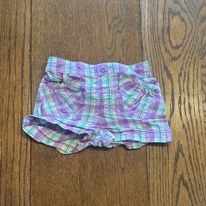 Jumping Beans Plaid Kids Shorts - Purple and Green